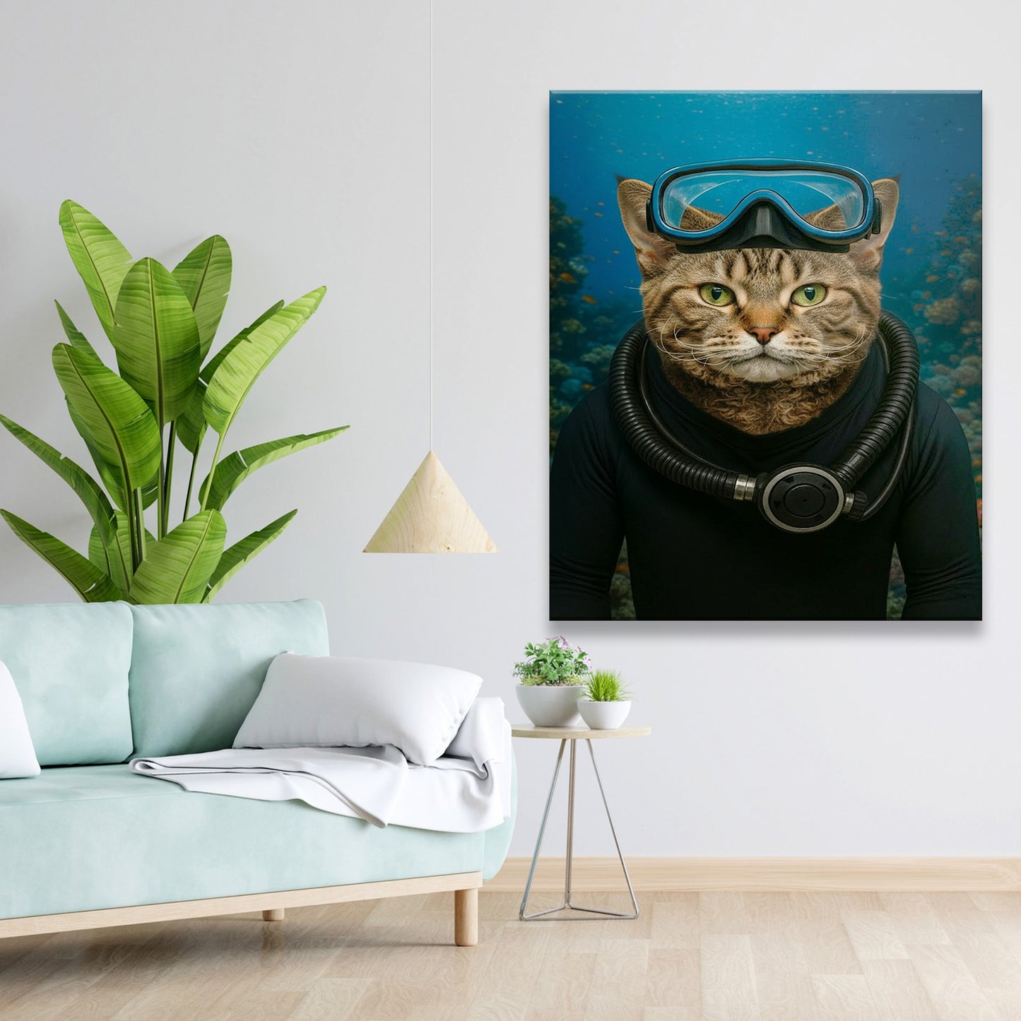Custom Photo Scuba Diving Cat Gift For Cat Lovers