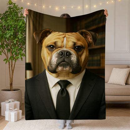 Custom Photo Business man Ceo Dog BlanketGift For Dog Lovers