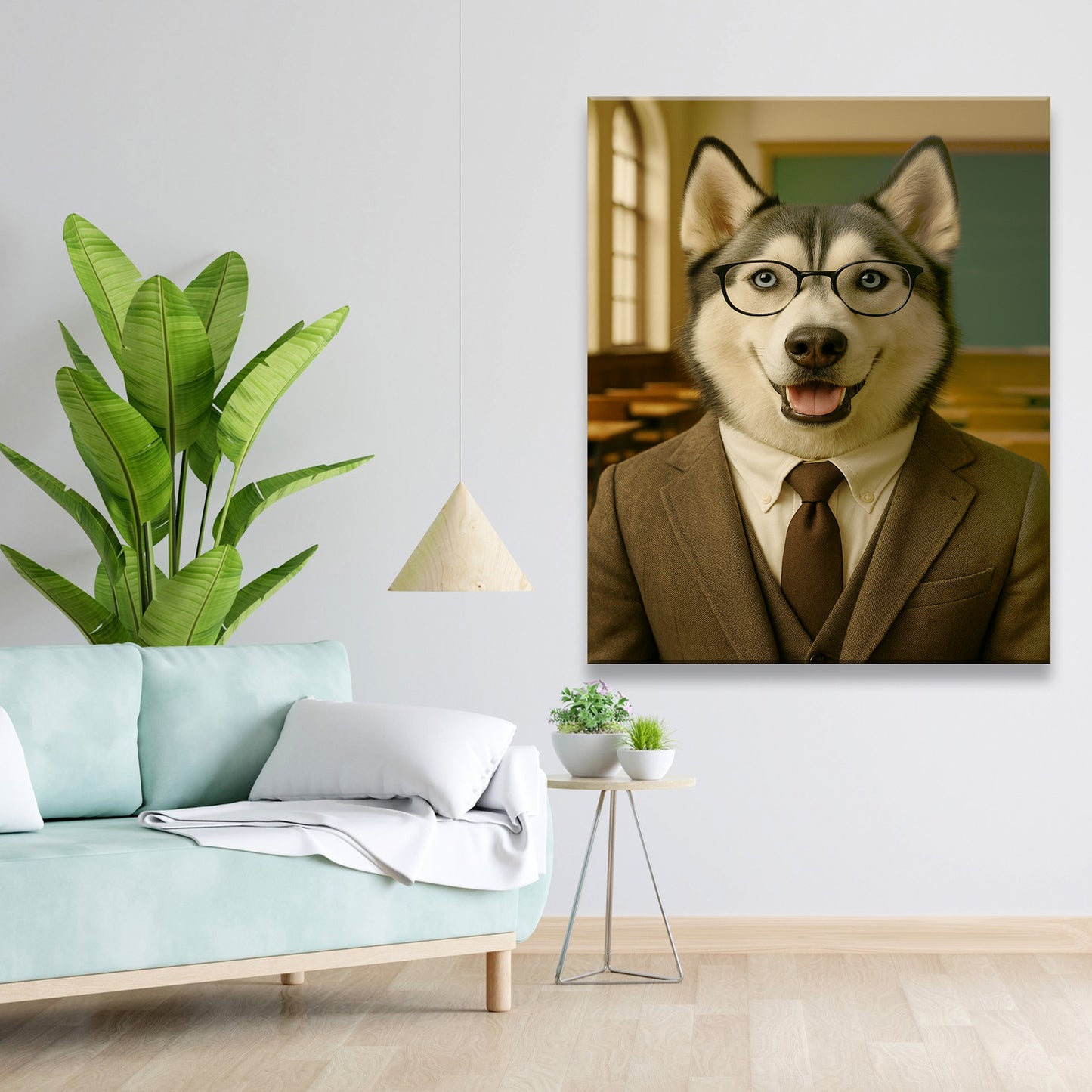 Custom Photo Teacher Dog Canvas Gift For Dog Lovers