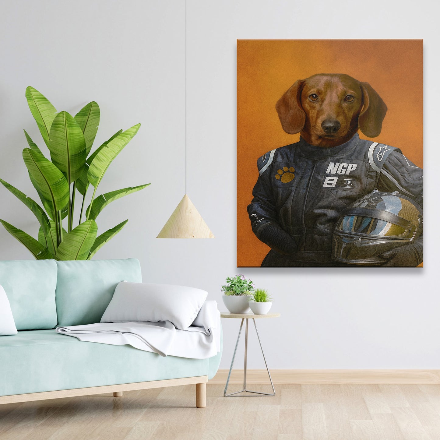 Custom Photo Dog Racer Canvas Gift For Dog Lovers
