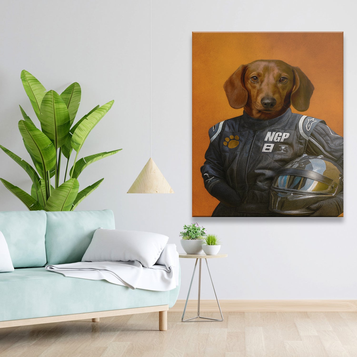Custom Photo Dog Racer Canvas Gift For Dog Lovers