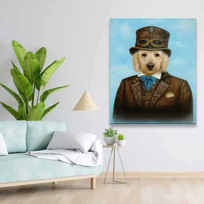 Custom Photo Pilot Dog Canvas Gift For Dog Lovers