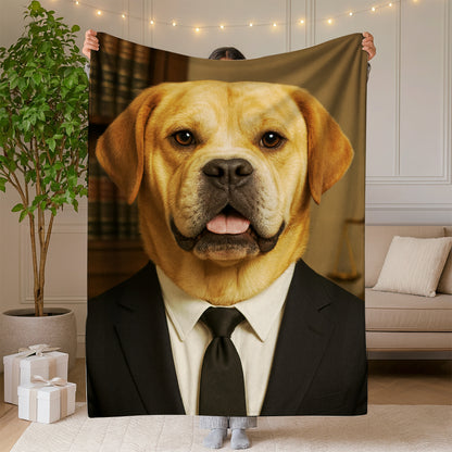 Custom Photo Lawyer Dog BlanketGift For Dog Lovers