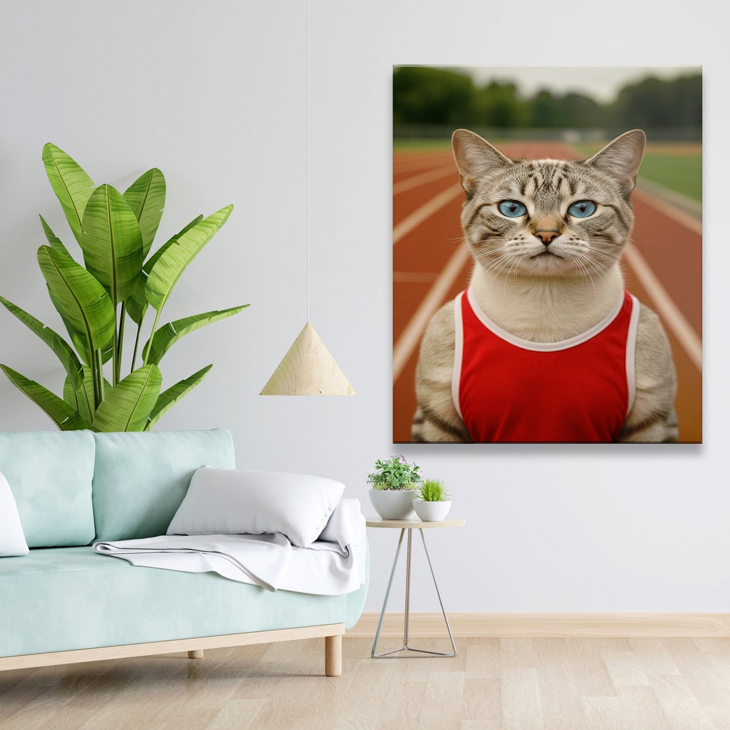 Custom Photo Runner Cat Canvas Gift For Cat Lovers