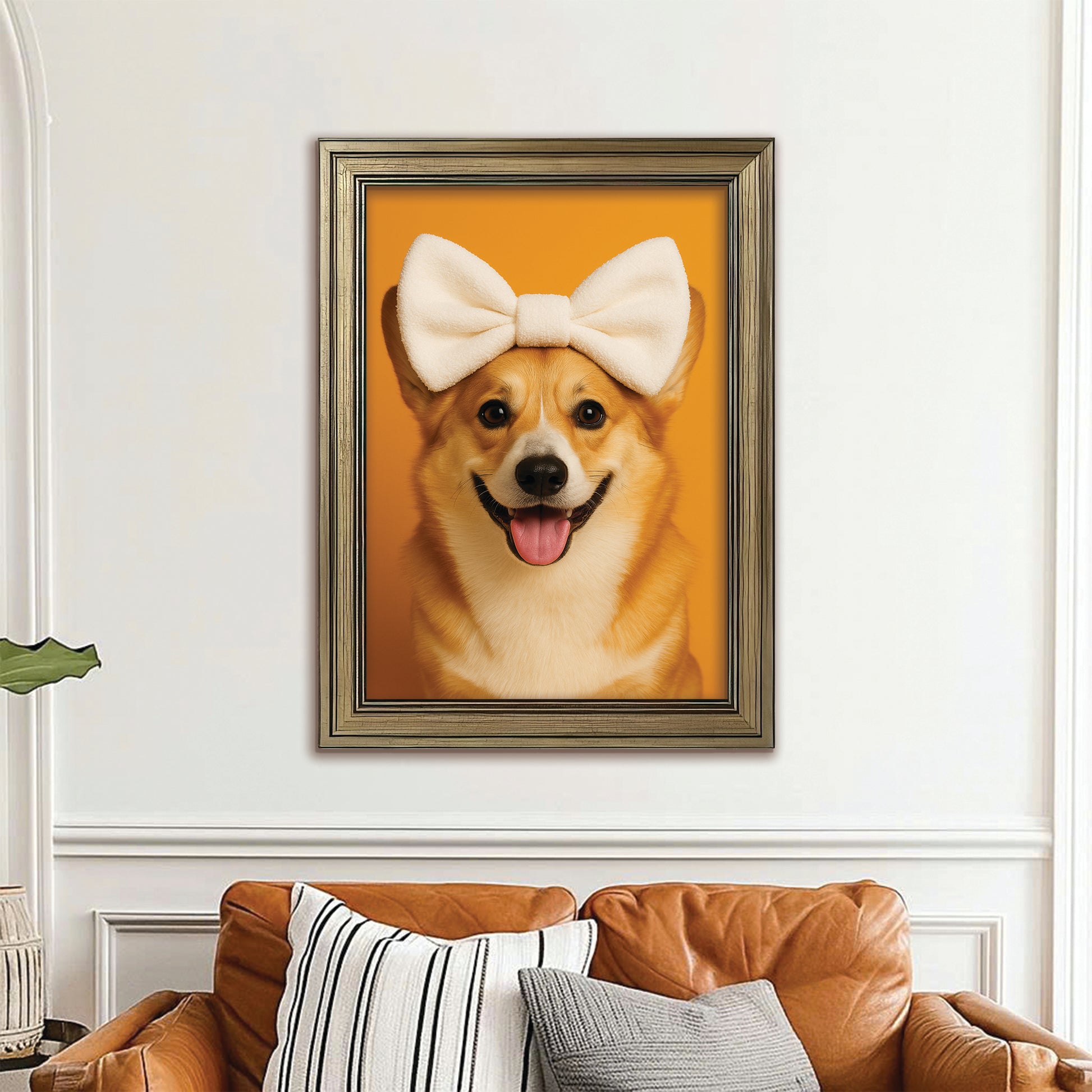 Custom Photo Dog Bathroom Style 37 Canvas Framed Wall Art Gift For Dog Lovers