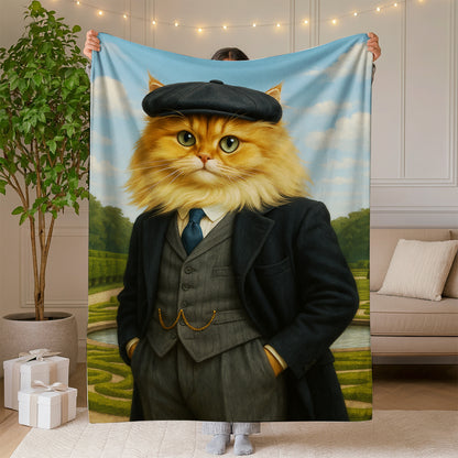 Custom Photo Pawky Blinder Cat Blanket