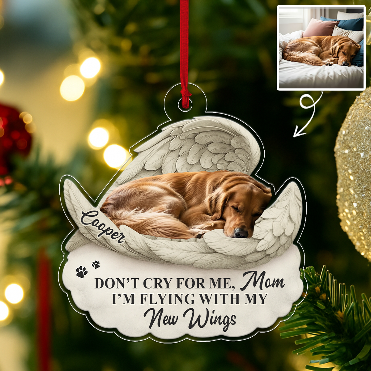 Personalized Pet Christmas Memorial Sympathy Gifts For Dogs, Cats