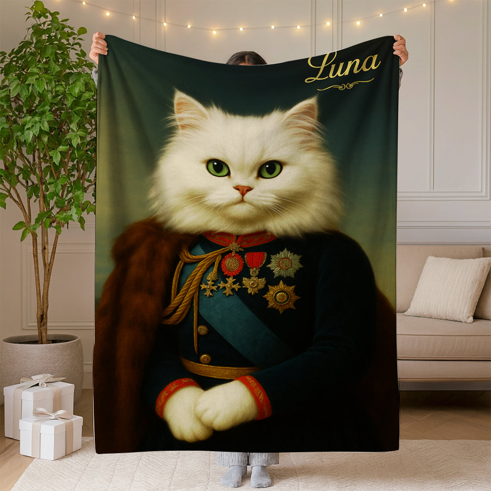 Custom Photo Imperial Minister Cat Blanket Gift For Cat Lovers