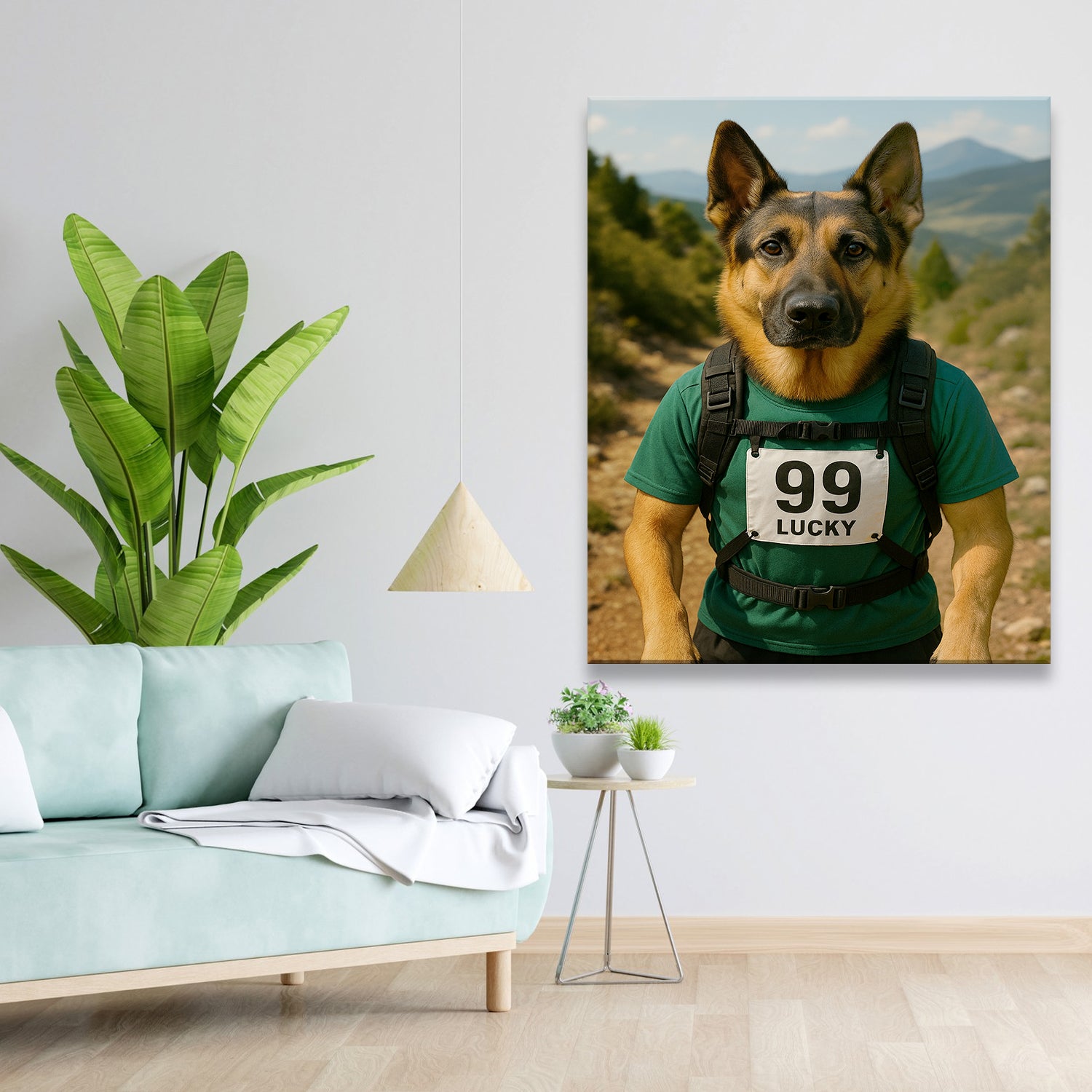 Custom Photo Trail Runner Dog Canvas Gift For Dog Lovers