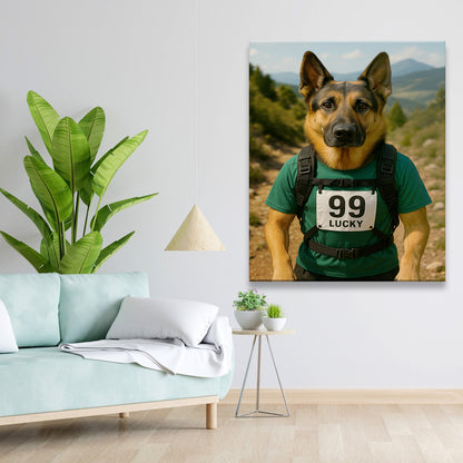 Custom Photo Trail Runner Dog Canvas Gift For Dog Lovers