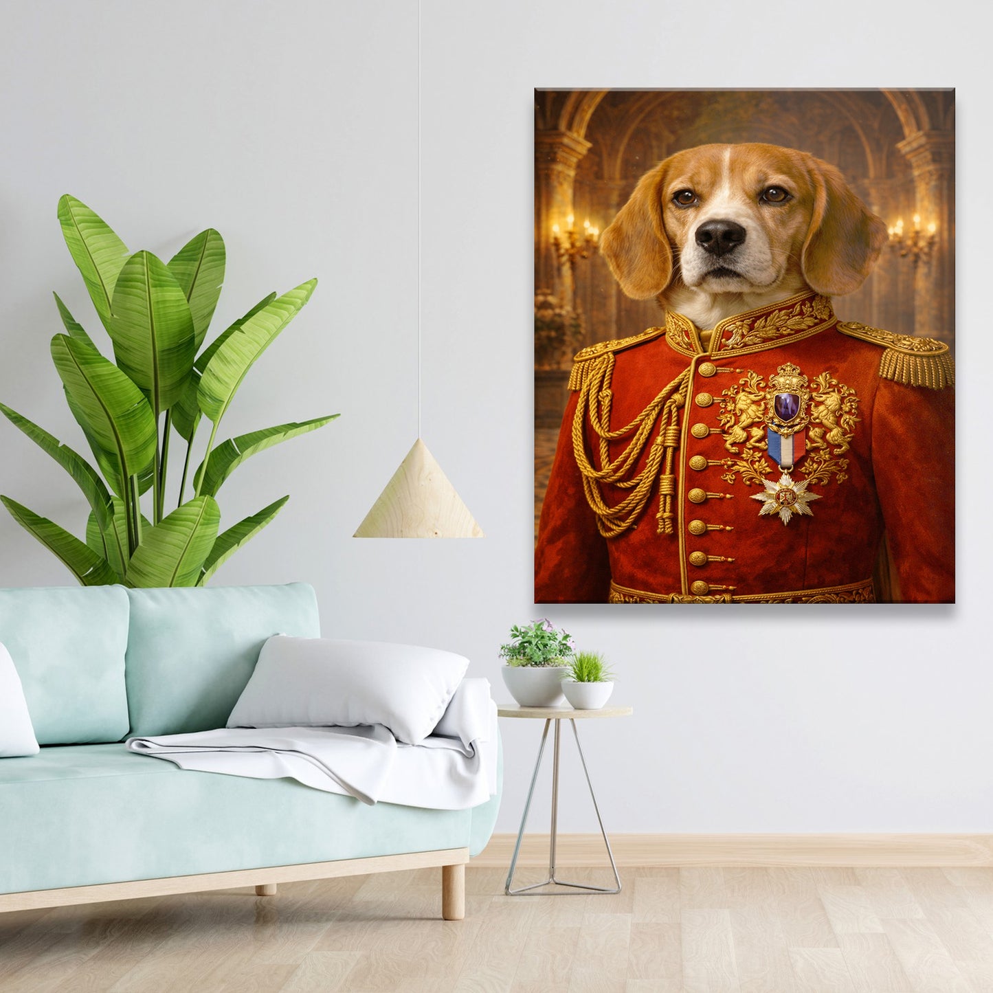Custom Photo Royal King Dog Style 02 Canvas Gift For Dog Lovers