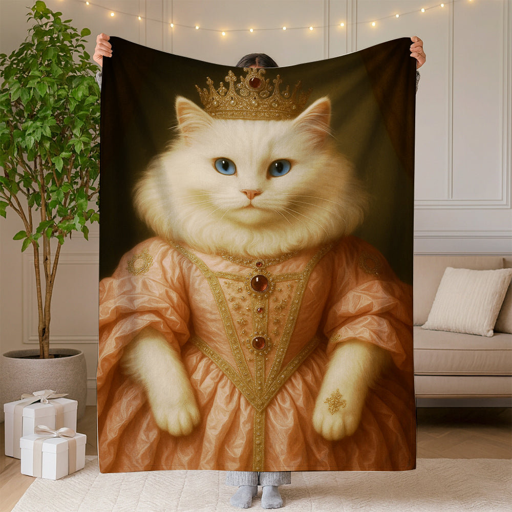Custom Cat Queen Royal Blanket