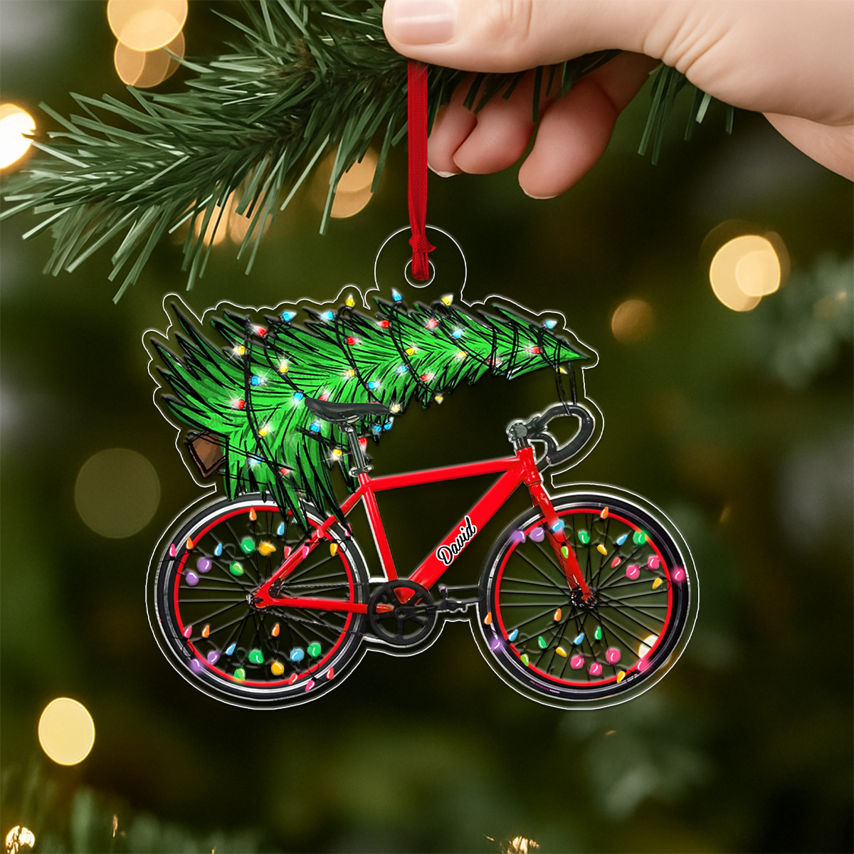 Custom Name Bicycle Xmas Tree