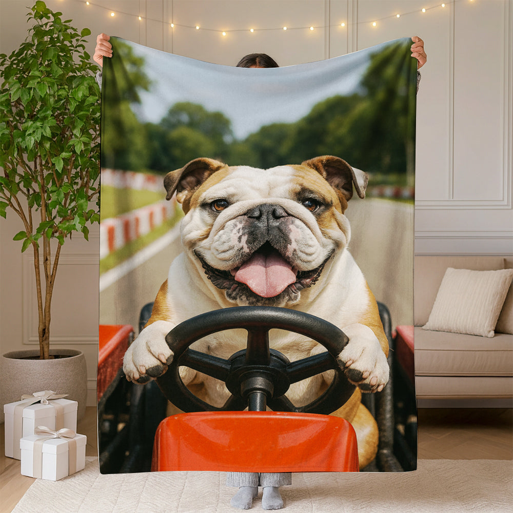 Custom Photo Dog Go Kart BlanketGift For Dog Lovers