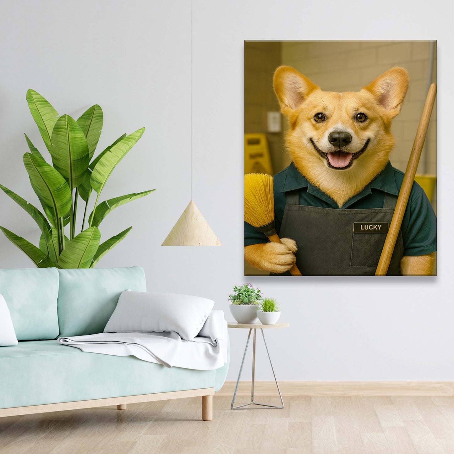 Custom Photo Janitor Dog Canvas Gift For Dog Lovers