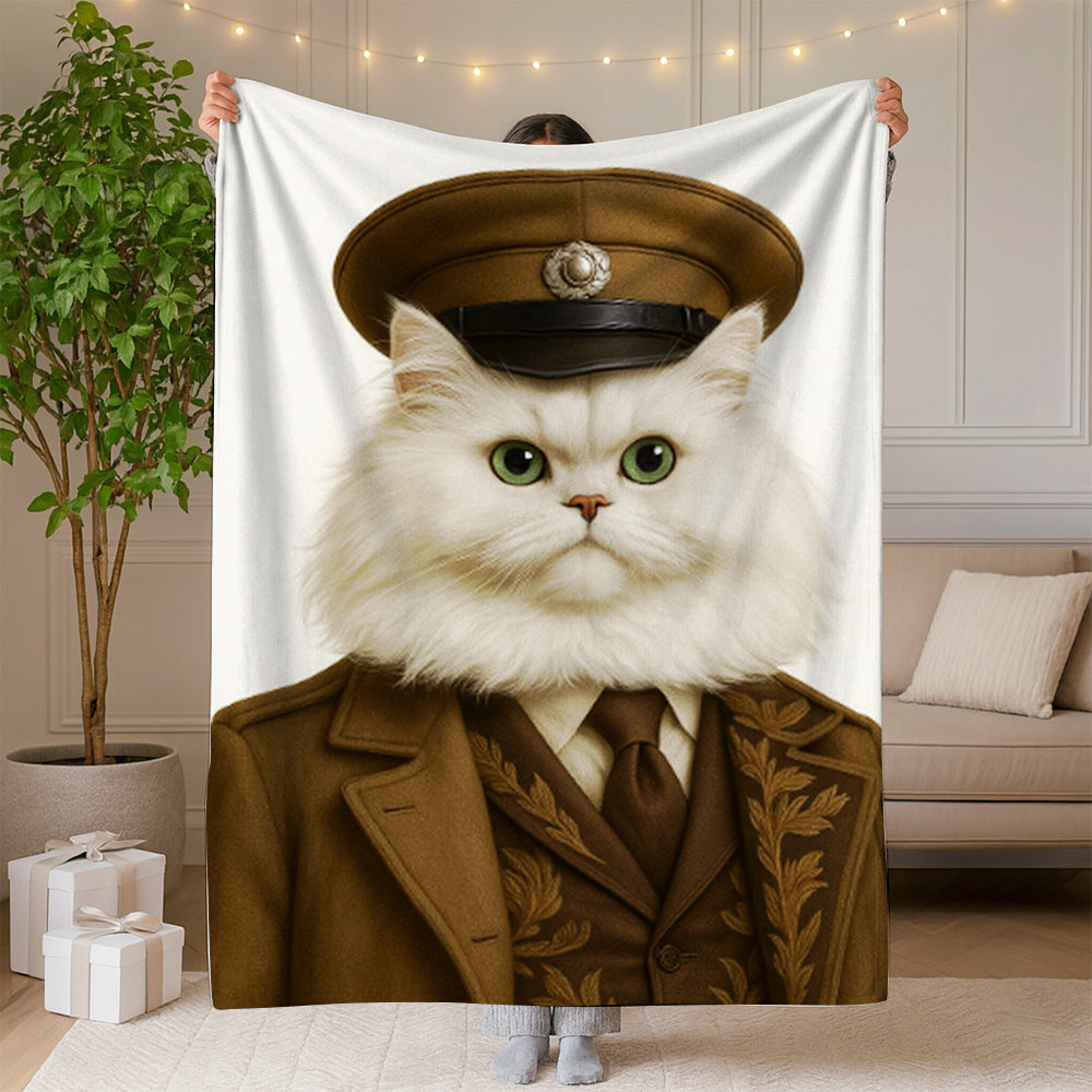 Custom Photo Captain Cat Blanket