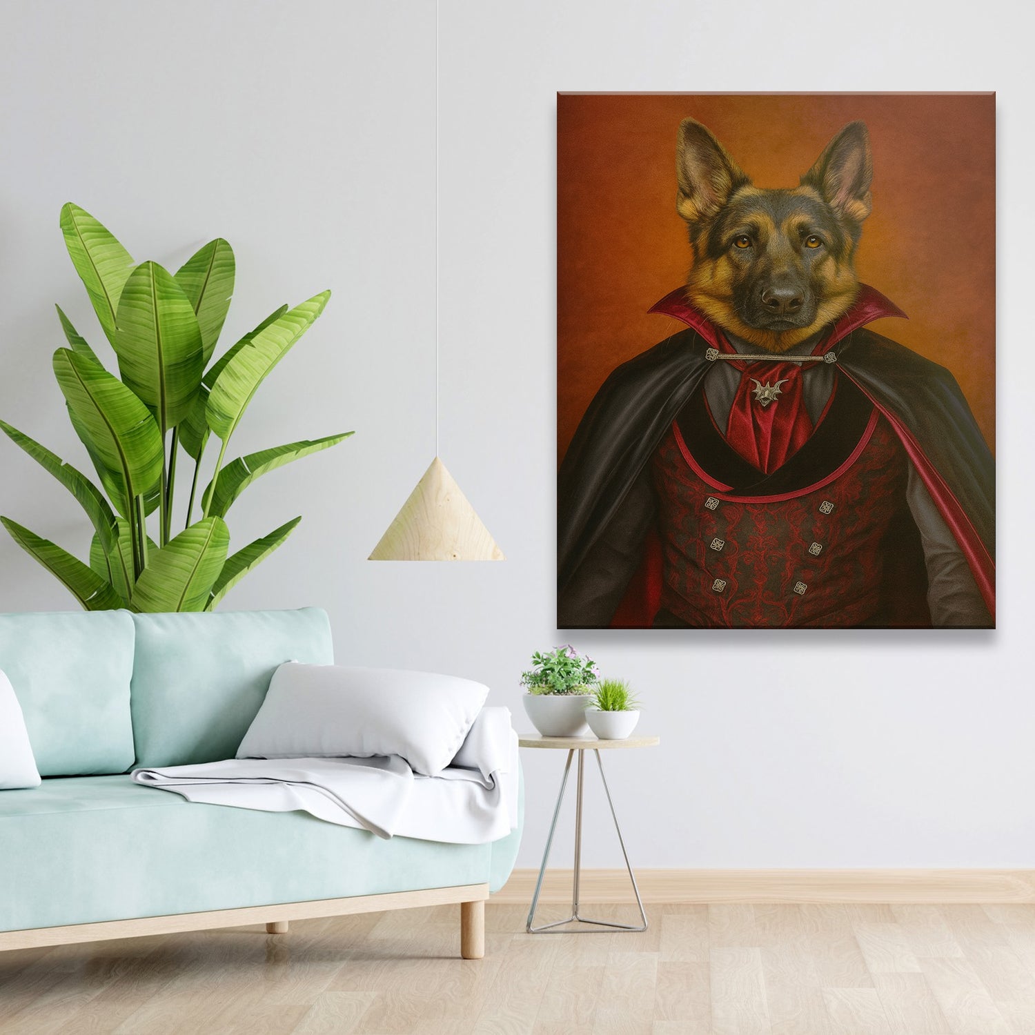 Custom Photo Vampire Dog Canvas Gift For Dog Lovers