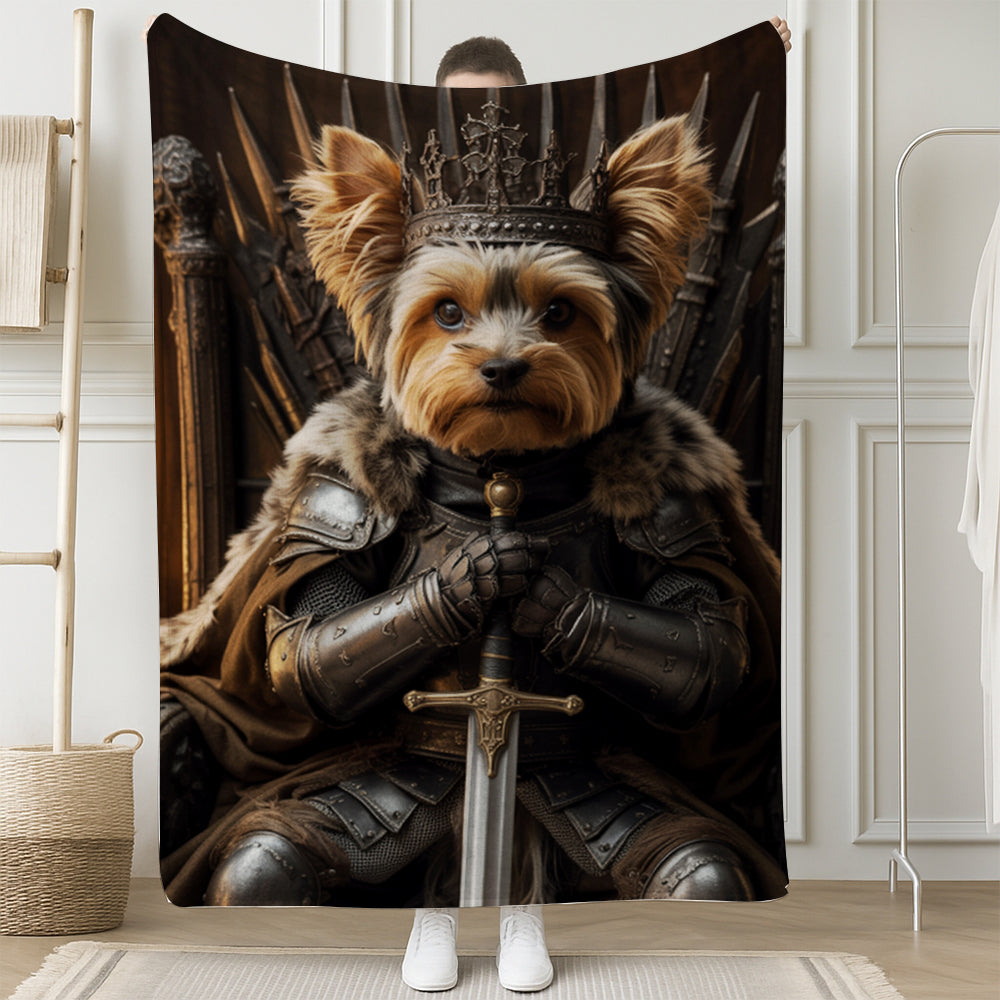 Custom Photo Royal Pet Portrait Blanket Gift For Dog Lover