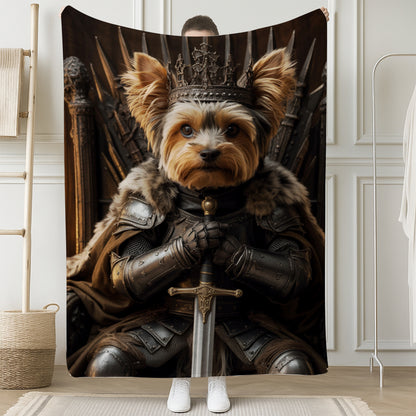 Custom Photo Royal Pet Portrait Blanket Gift For Dog Lover