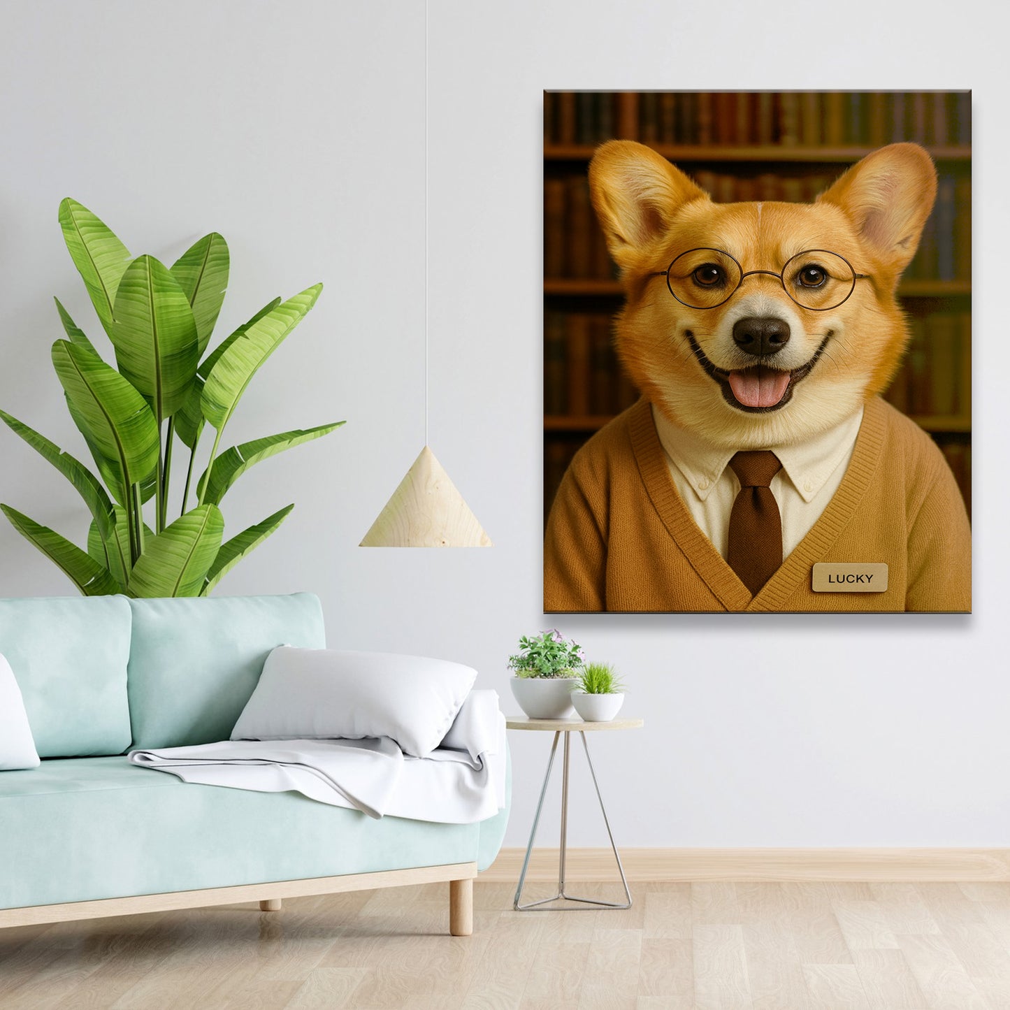Custom Photo Librarian Book Lover Dog Canvas Gift For Dog Lovers
