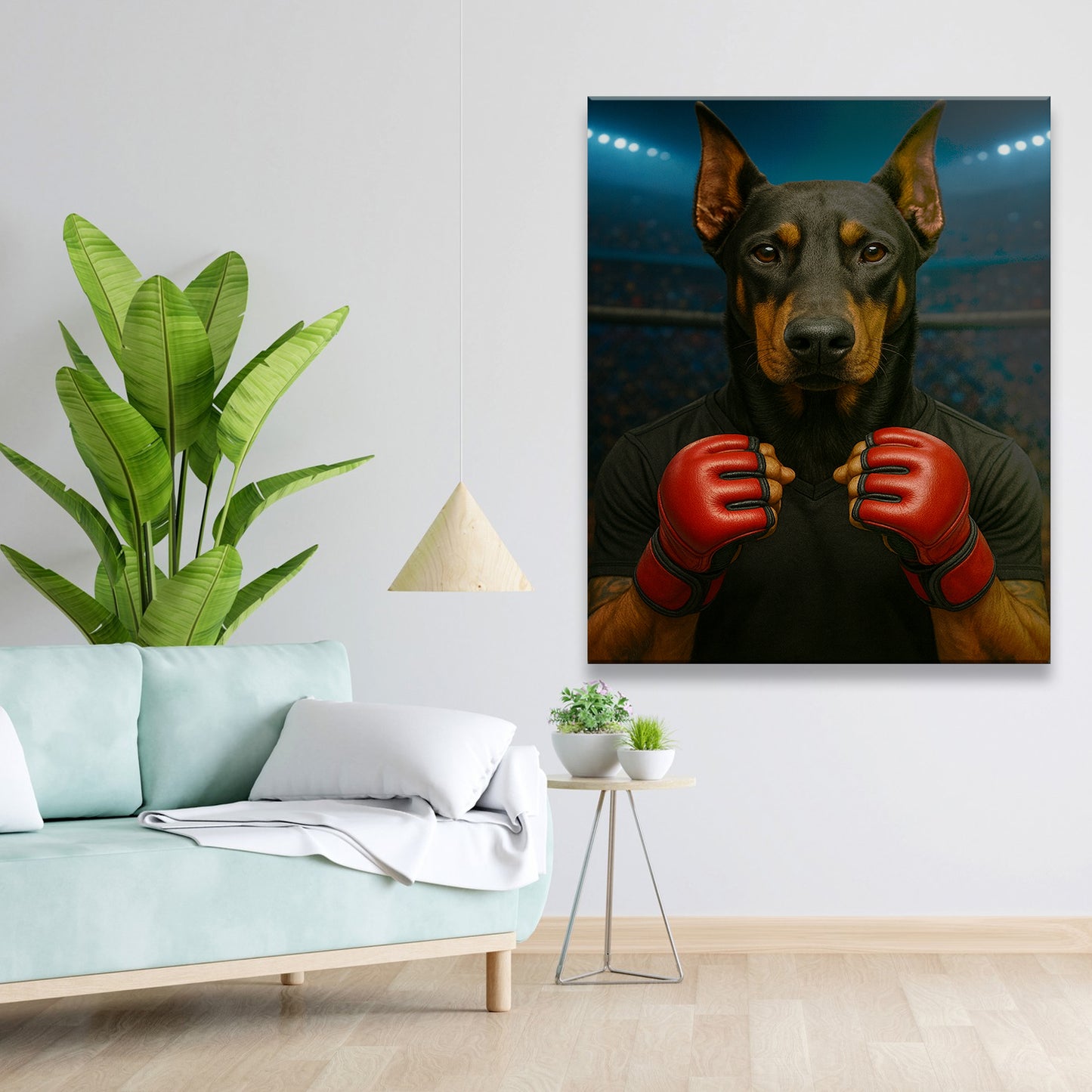 Custom Photo Mma Dog Canvas Gift For Dog Lovers