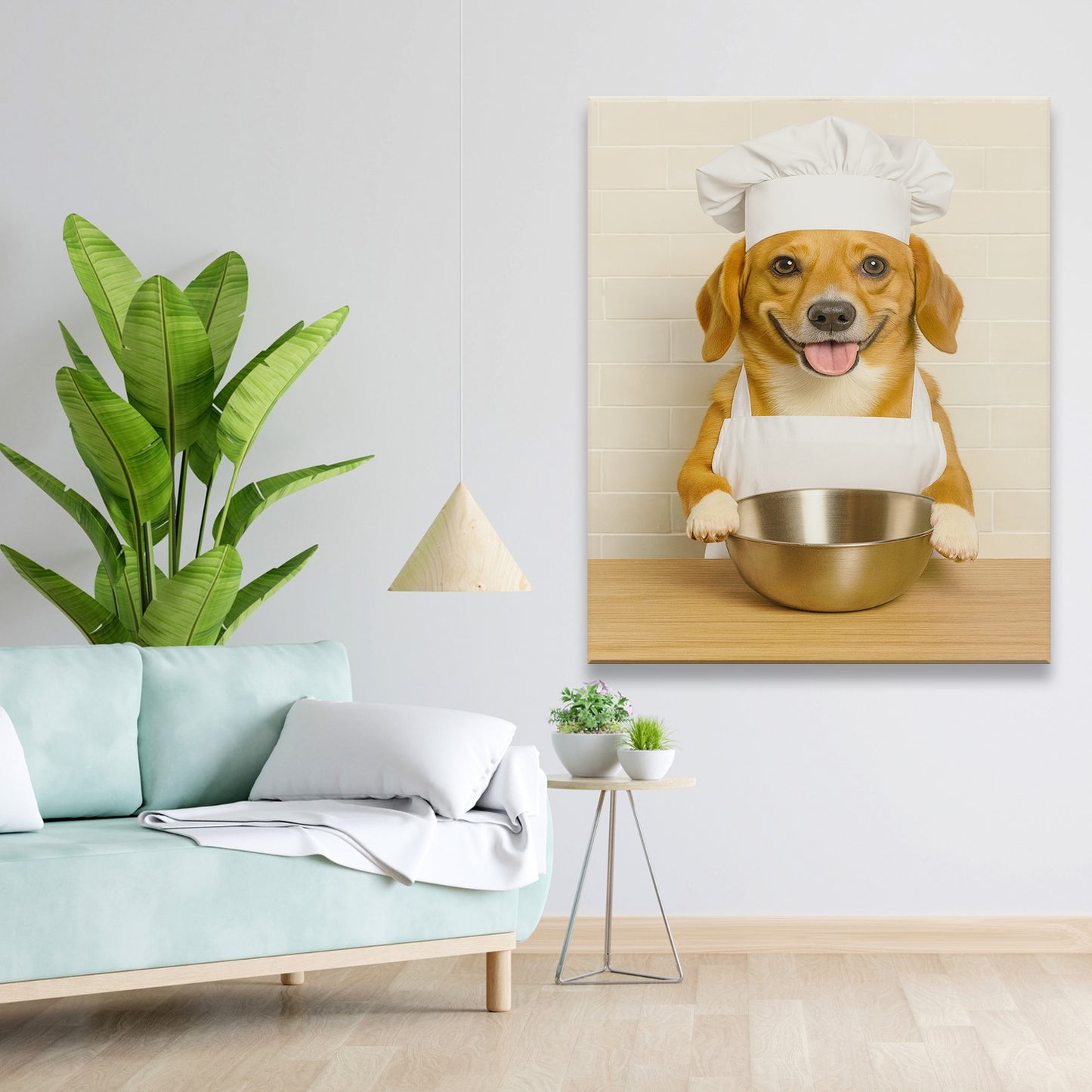 Custom Photo Dog Chef Canvas Gift For Dog Lovers
