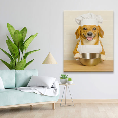 Custom Photo Dog Chef Canvas Gift For Dog Lovers
