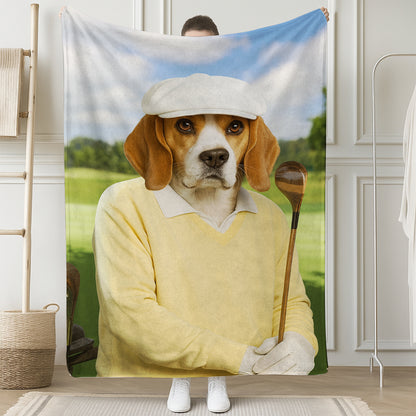 Custom Photo Golfer Dog BlanketGift For Dog Lovers