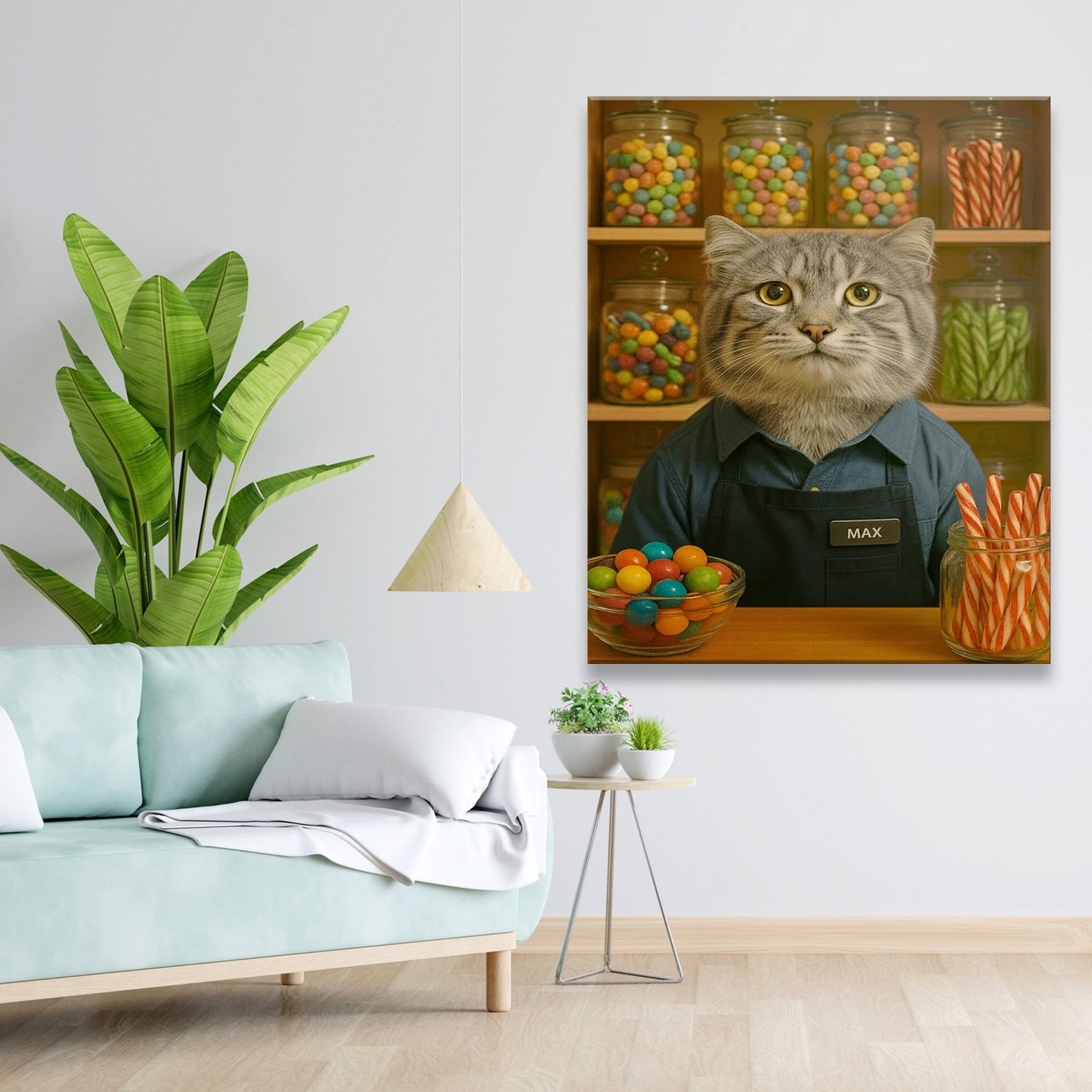 Custom Photo Candy Shop Cat Canvas Gift For Cat Lovers
