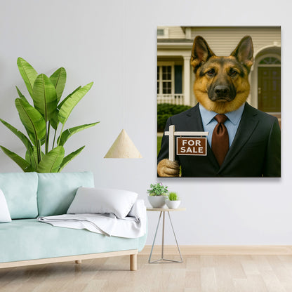 Custom Photo Realtor Dog Canvas Gift For Dog Lovers