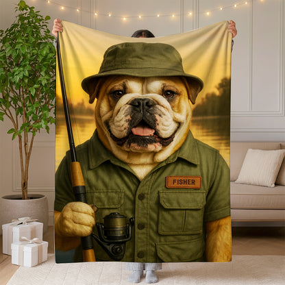 Custom Photo Fisher Dog BlanketGift For Dog Lovers