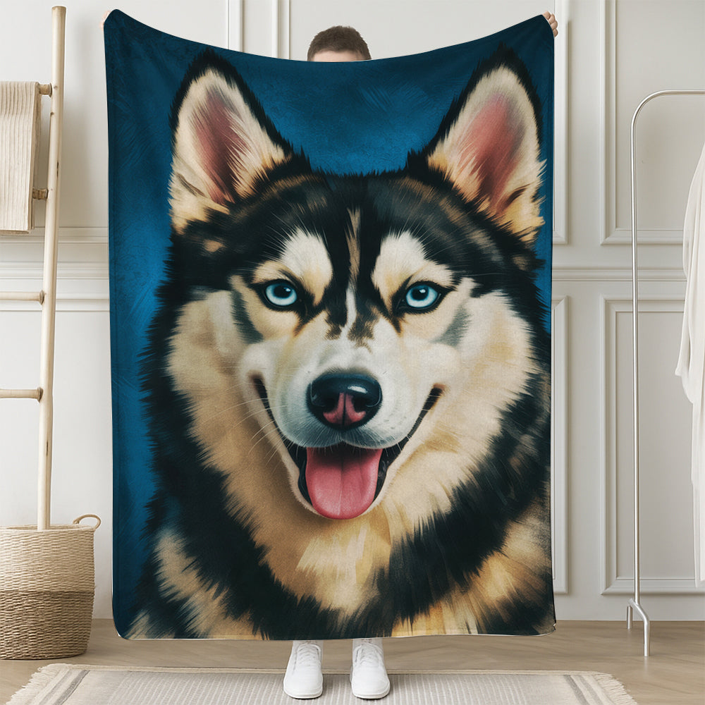 Custom Dog Deep Blue Blanket For Dog Lover