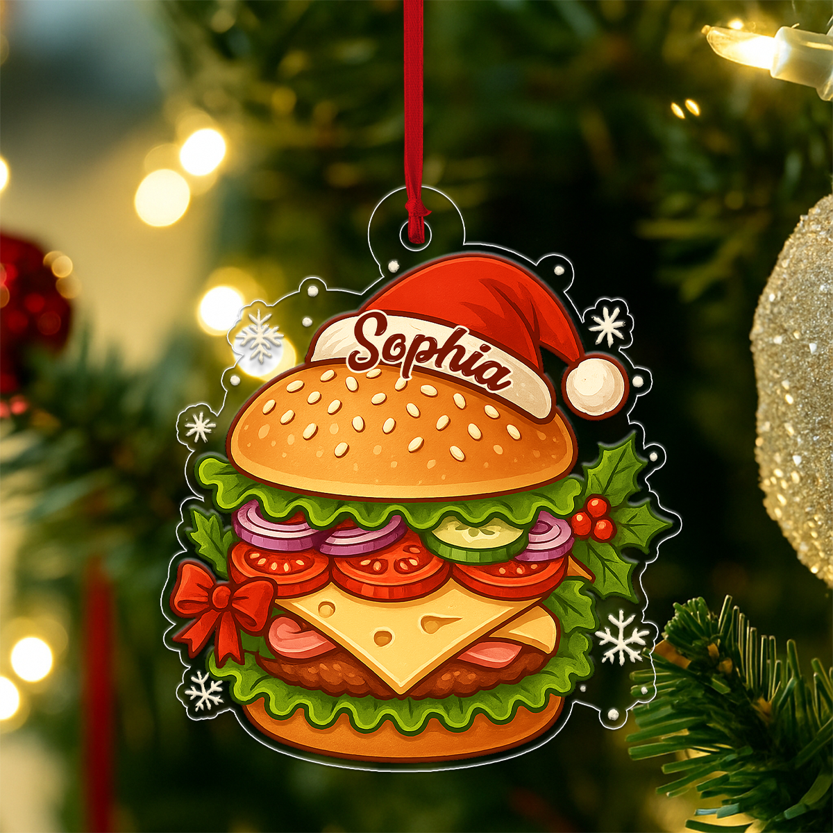 Custom Name Hamburger Christmas
