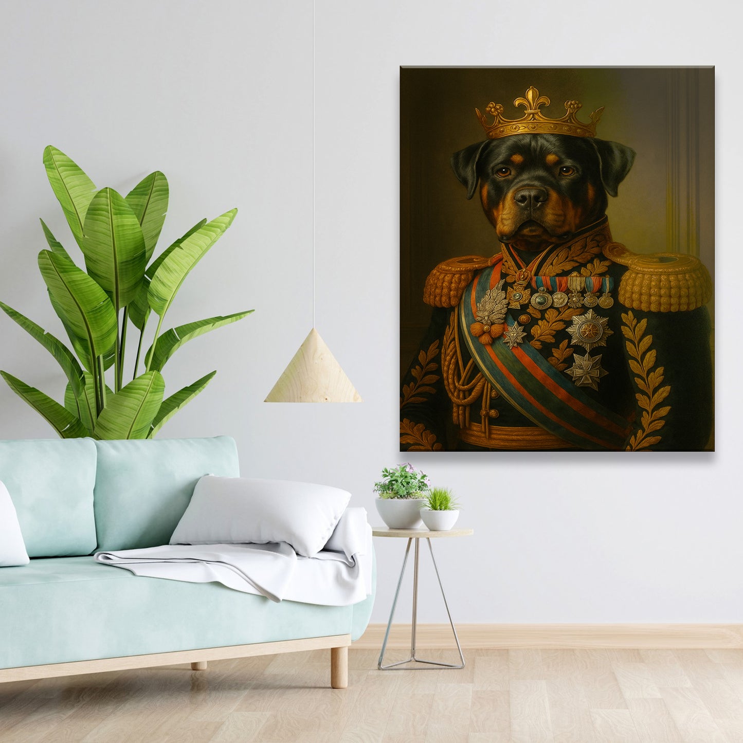 Custom Photo Dog King Crown Royal Canvas _ Gift For Dog Lovers
