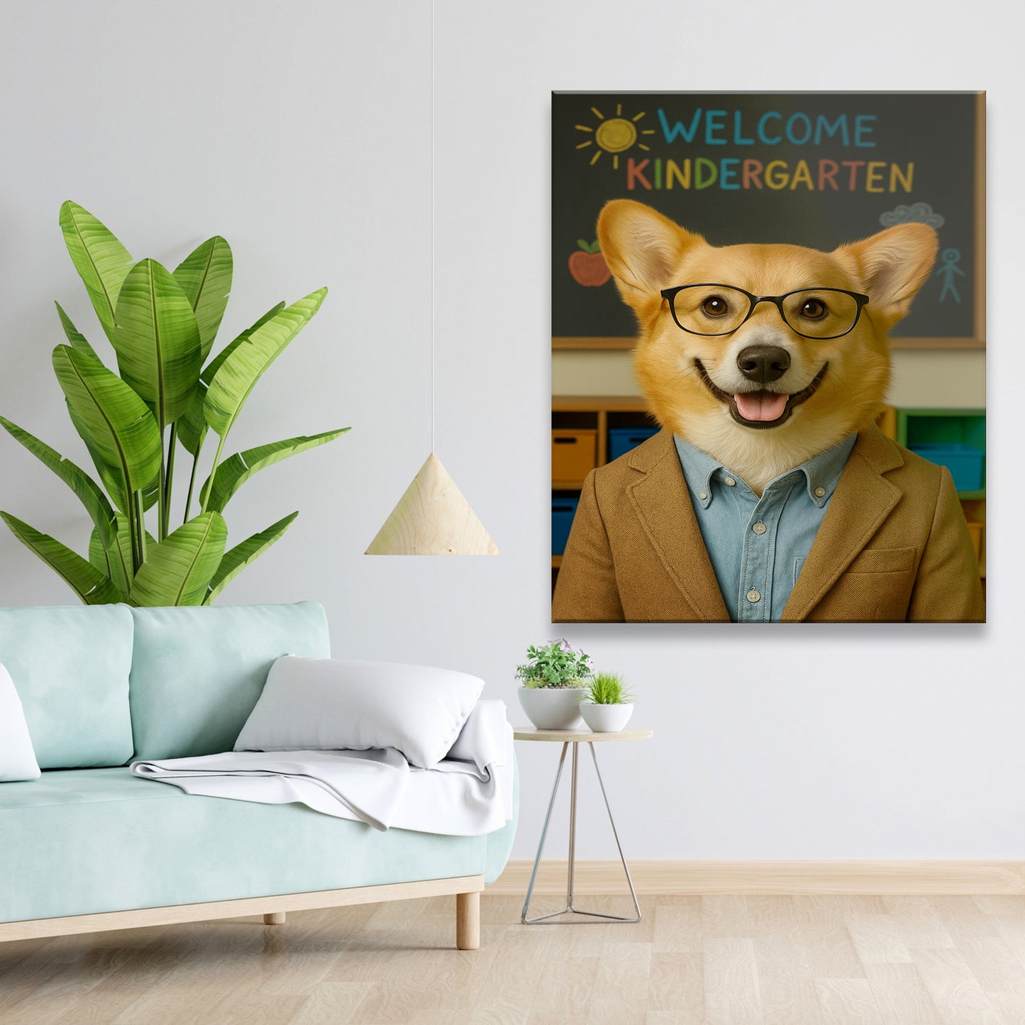 Custom Photo Kindergarten Teacher Canvas Gift For Dog Lovers