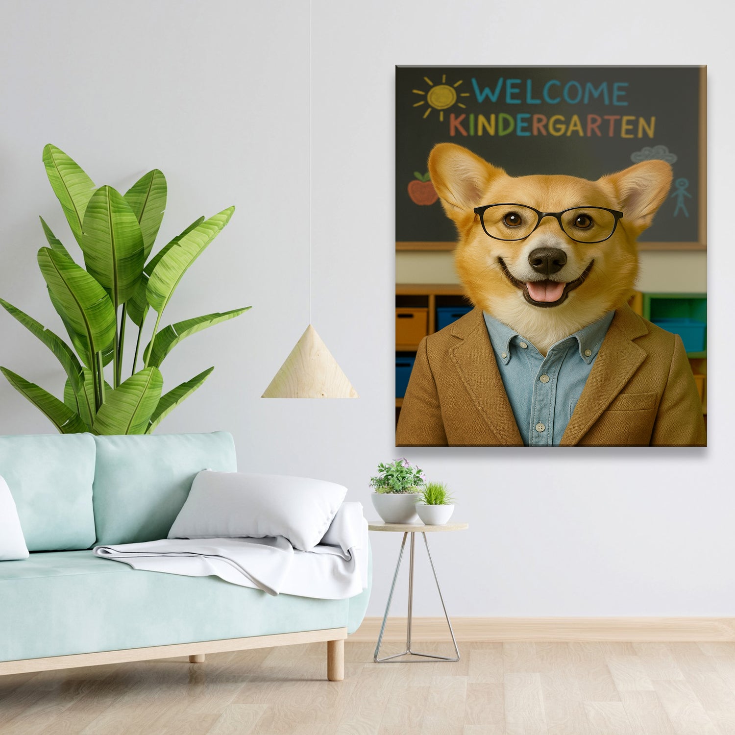 Custom Photo Kindergarten Teacher Canvas Gift For Dog Lovers