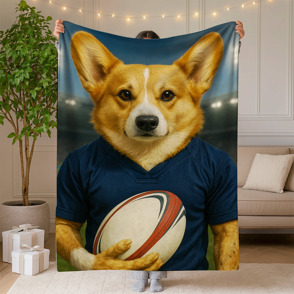 Custom Dog Rugby Sport Dog BlanketGift For Dog Lovers