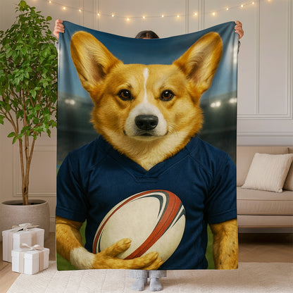 Custom Dog Rugby Sport Dog BlanketGift For Dog Lovers