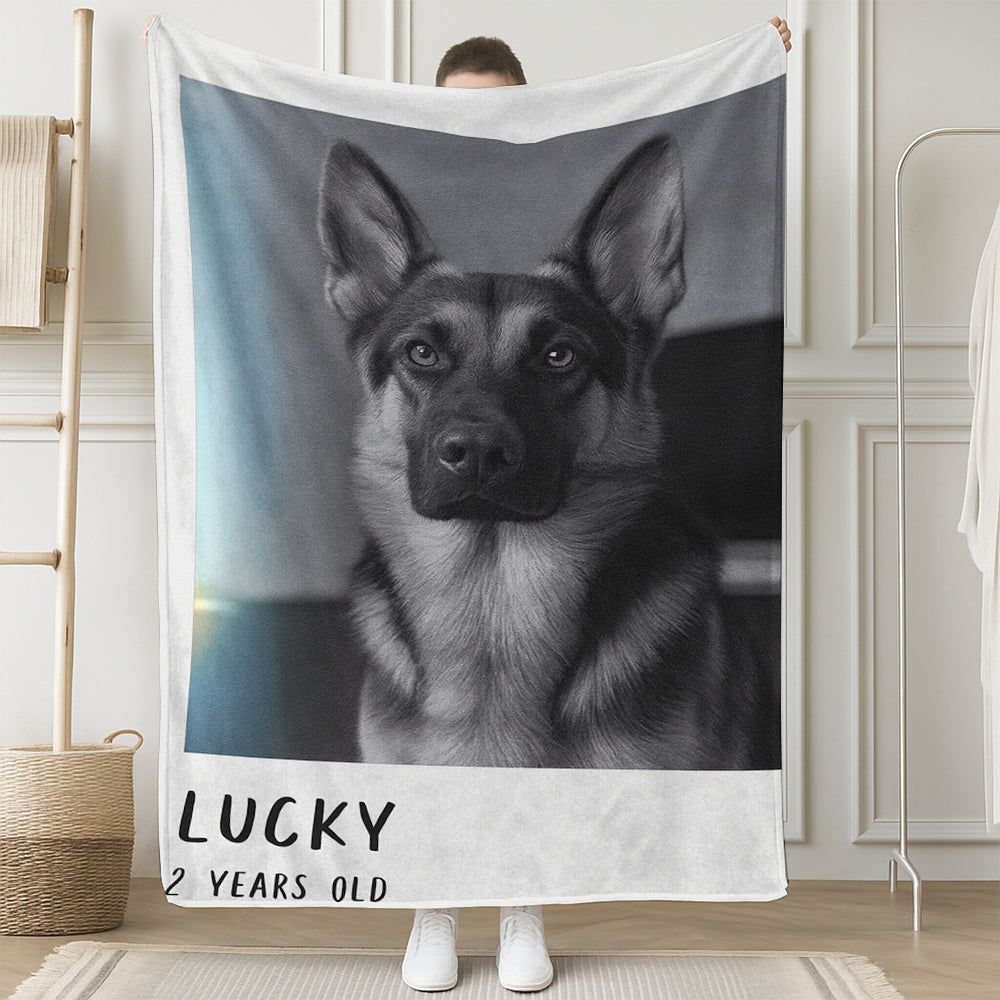 Custom Photo Polaroid Film BlanketGift For Dog Lovers