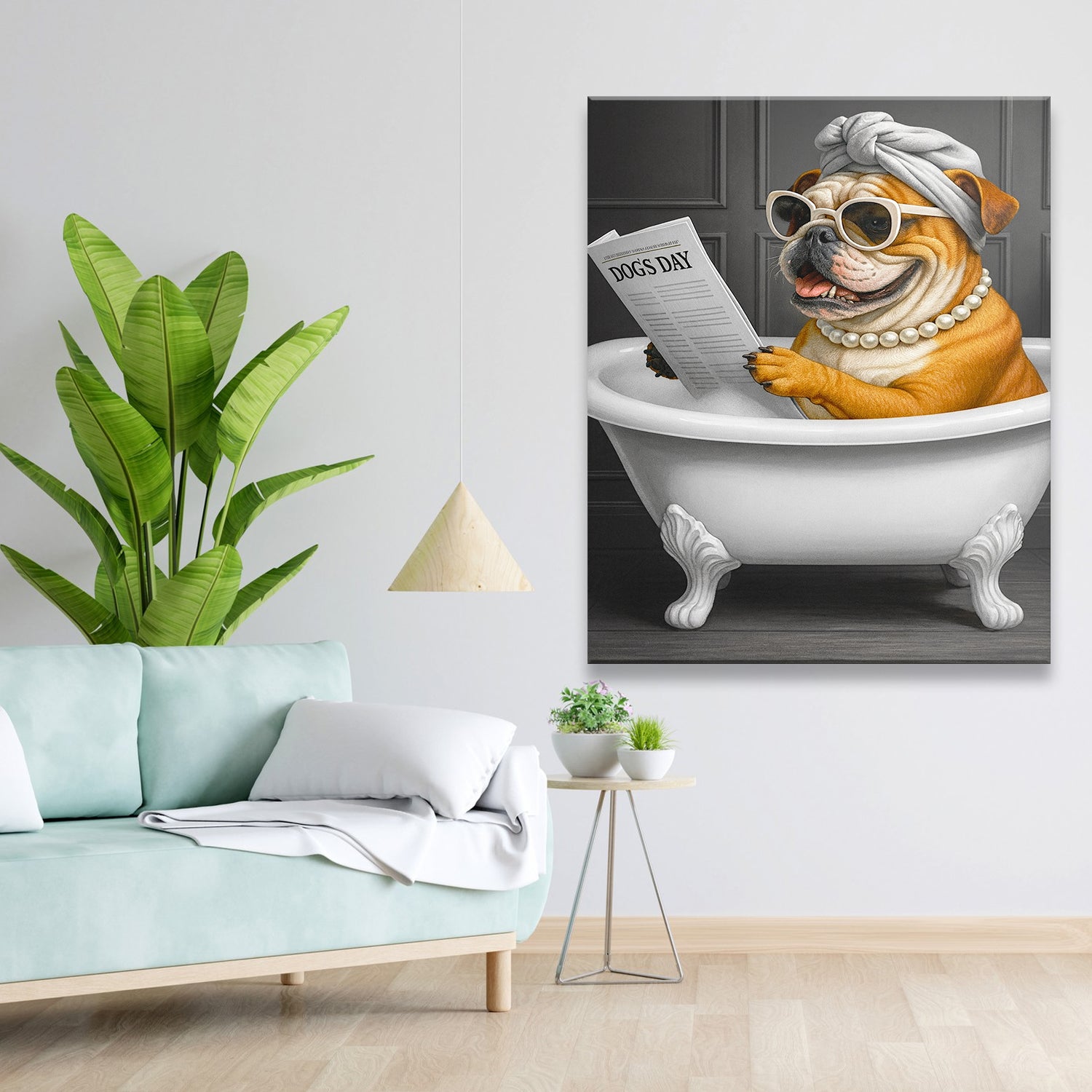 Custom Photo Dog Bathroom Style 9 Canvas Gift For Dog Lovers