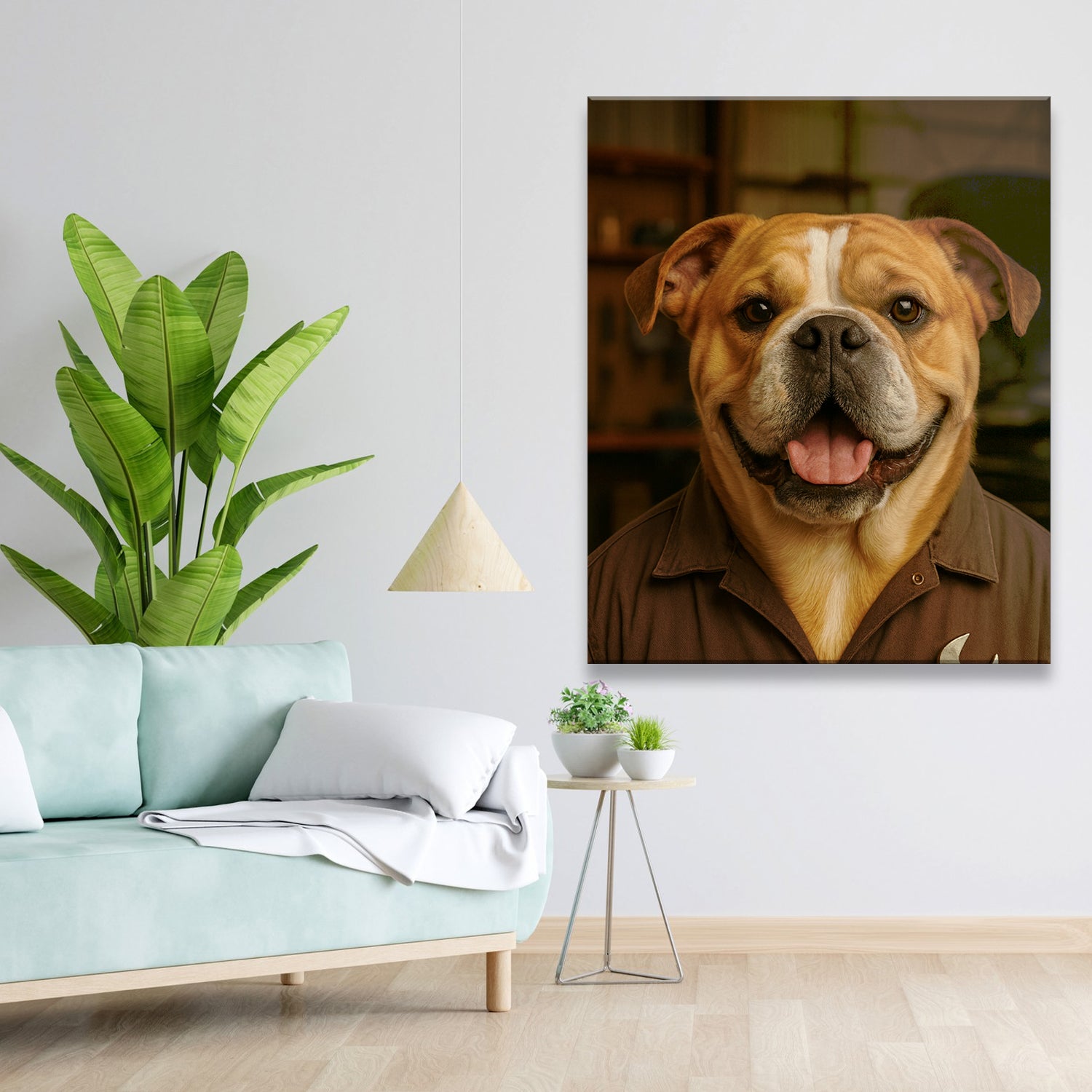 Custom Photo Mechanic Dog Canvas Gift For Dog Lovers