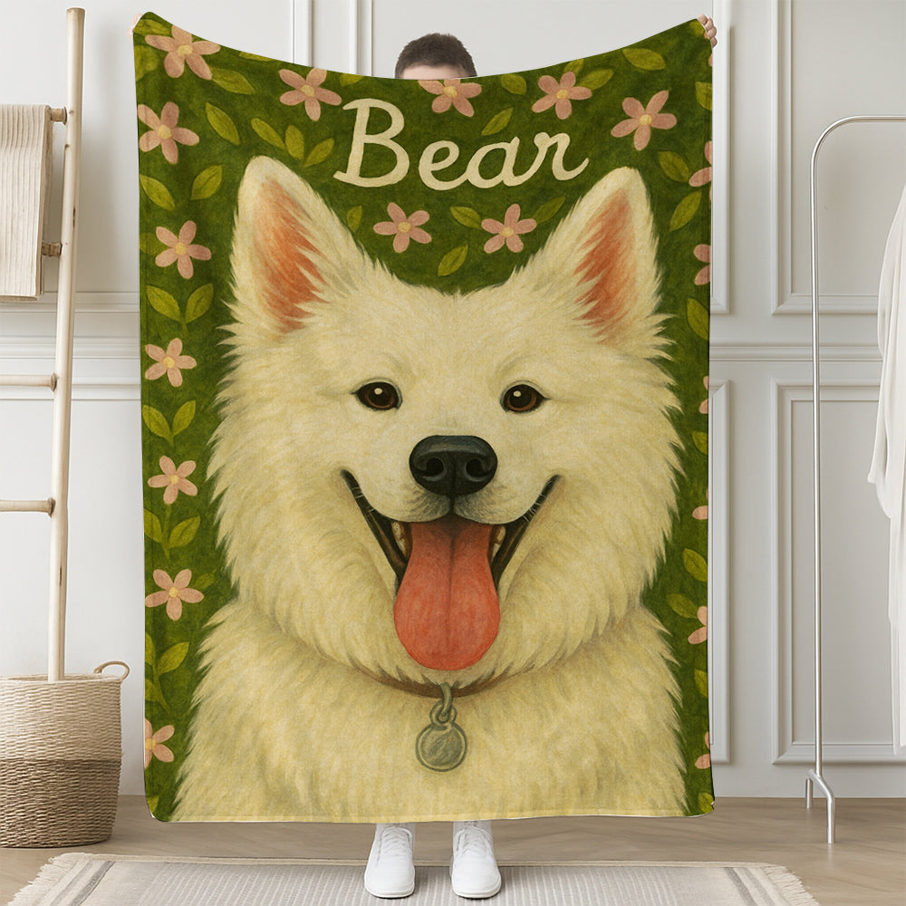 Custom Dog Portraits From Photo From Photo Blanket For Dog Lover