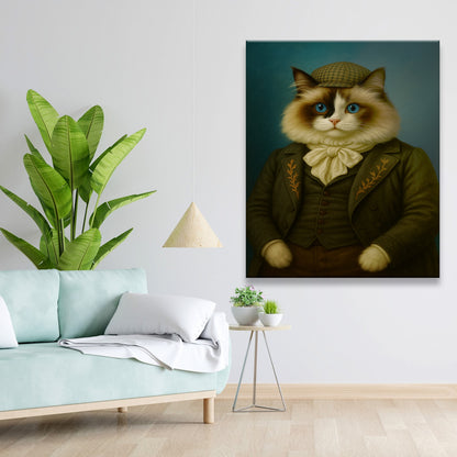 Custom Photo Detective Cat Canvas Gift For Cat Lovers