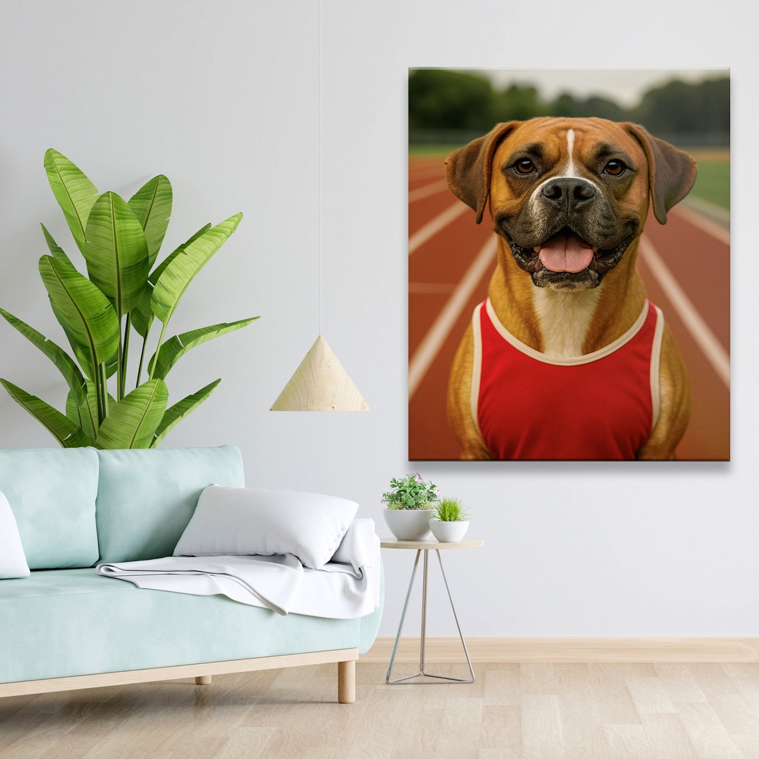 Custom Photo Runner Dog Canvas Gift For Dog Lovers
