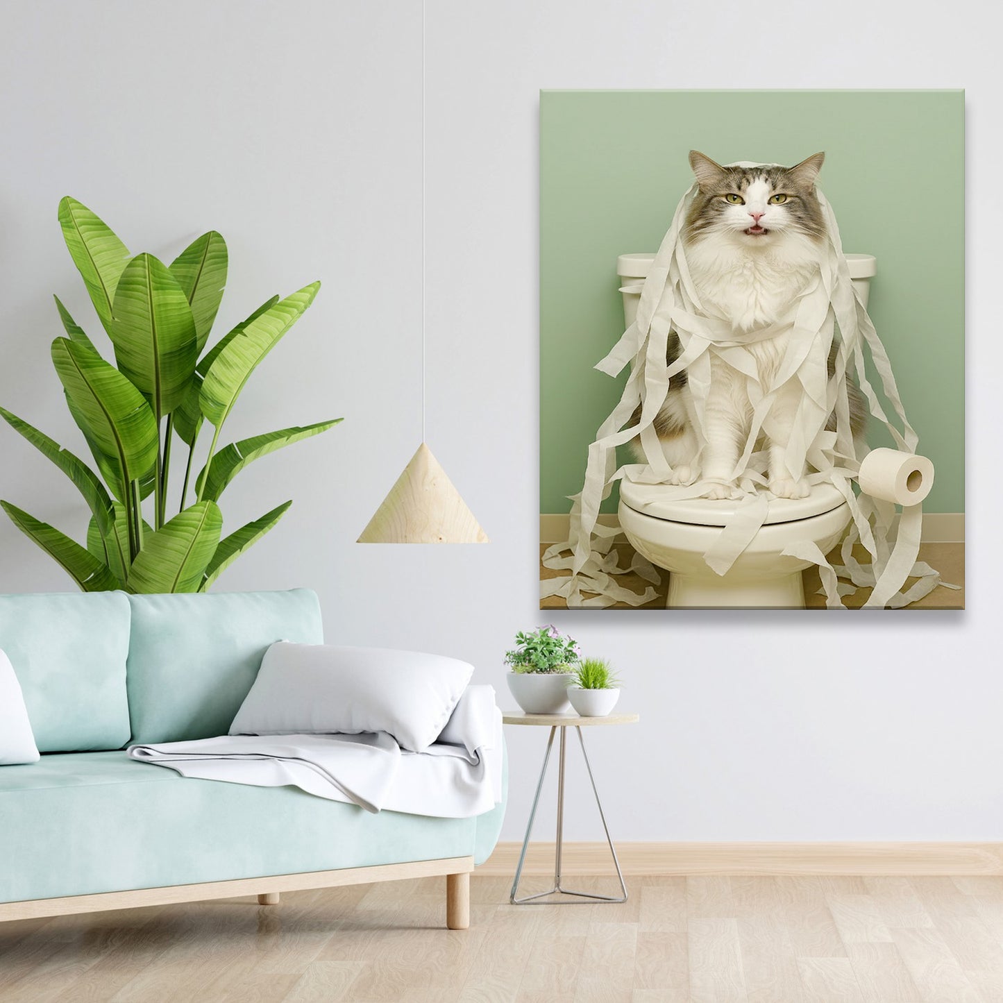 Custom Photo Cat Bathroom Style 26 Canvas Gift For Cat Lovers