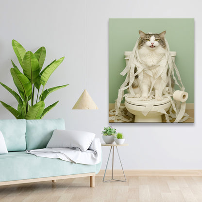Custom Photo Cat Bathroom Style 26 Canvas Gift For Cat Lovers