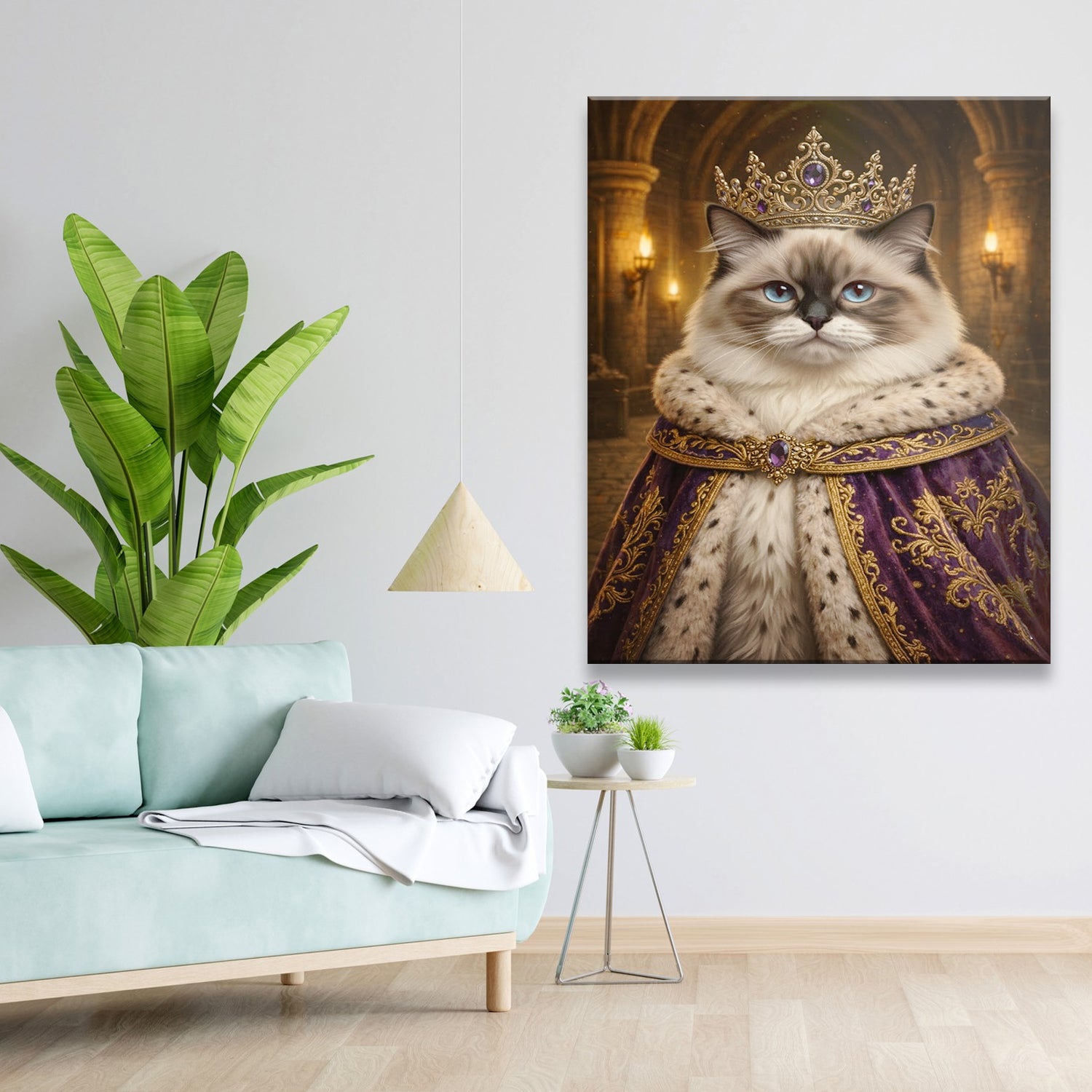 Custom Photo Queen King Cat Canvas Gift For Cat Lovers