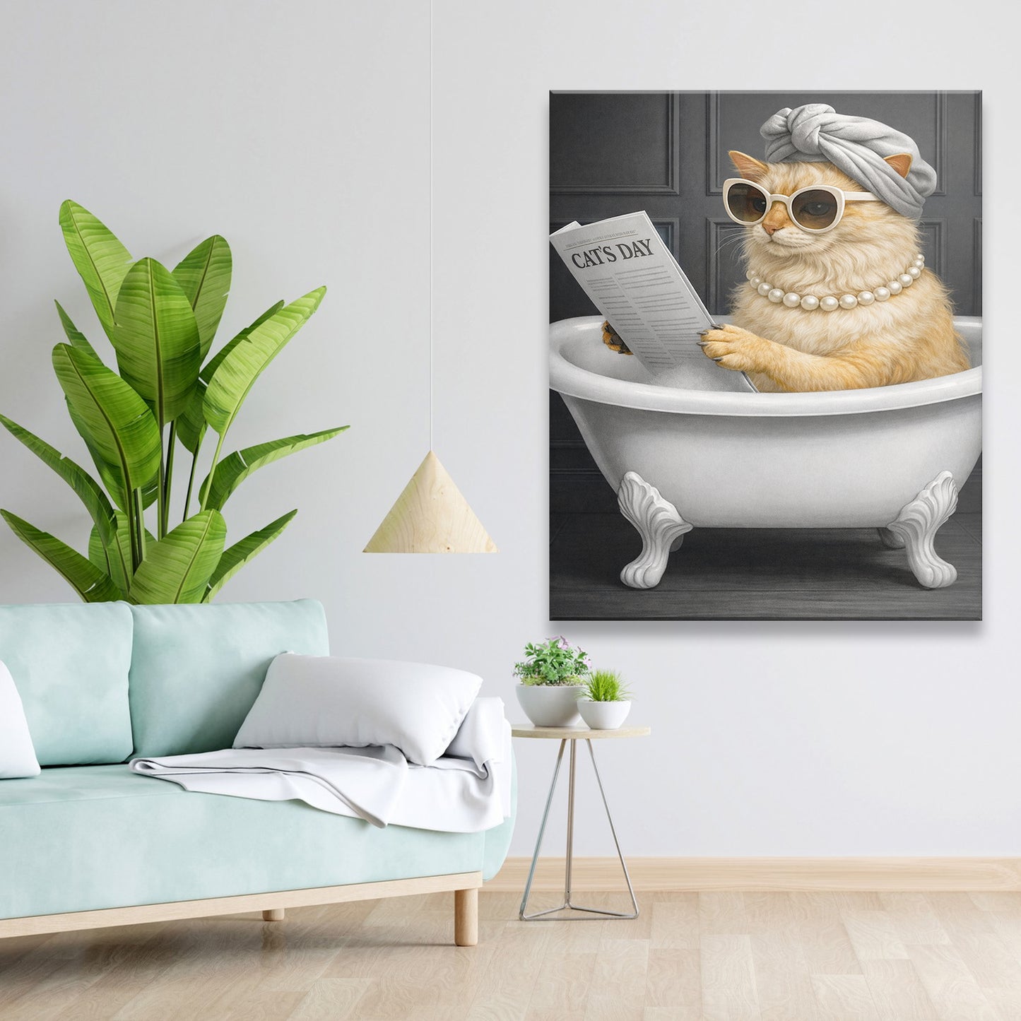 Custom Photo Cat Bathroom Style 9 Canvas Gift For Cat Lovers