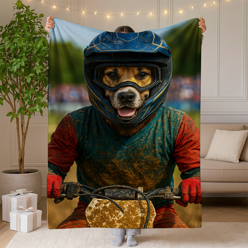 Custom Photo Dirt Bike Dog BlanketGift For Dog Lovers