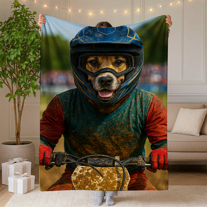 Custom Photo Dirt Bike Dog BlanketGift For Dog Lovers